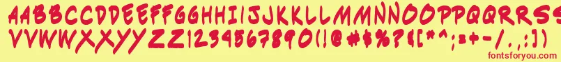 Indiksb0 Font – Red Fonts on Yellow Background