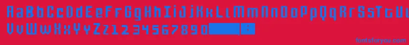 Czcionka FoxLine20 – niebieskie czcionki na czerwonym tle