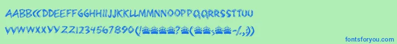 Bearpaw Font – Blue Fonts on Green Background