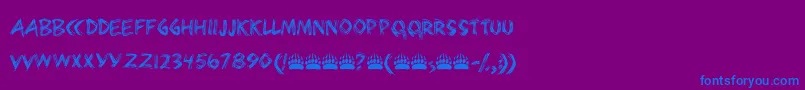 Bearpaw Font – Blue Fonts on Purple Background