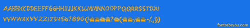 Bearpaw Font – Orange Fonts on Blue Background