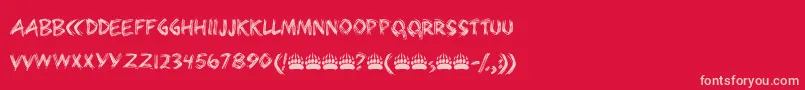 Bearpaw Font – Pink Fonts on Red Background