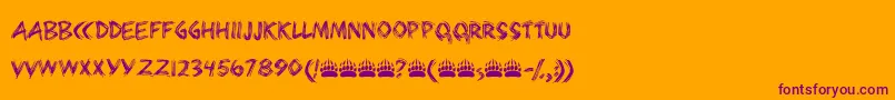Bearpaw Font – Purple Fonts on Orange Background