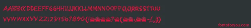 Police Bearpaw – polices rouges sur fond noir