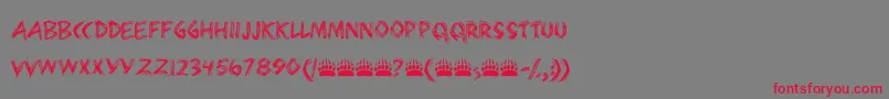 Bearpaw-Schriftart – Rote Schriften auf grauem Hintergrund