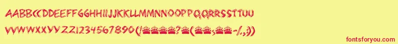 Bearpaw Font – Red Fonts on Yellow Background