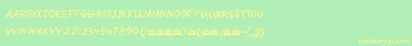 Bearpaw Font – Yellow Fonts on Green Background