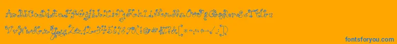 Jandaloveandrain Font – Blue Fonts on Orange Background