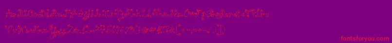 Jandaloveandrain-Schriftart – Rote Schriften auf violettem Hintergrund