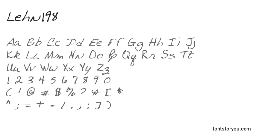 Czcionka Lehn198 – alfabet, cyfry, specjalne znaki