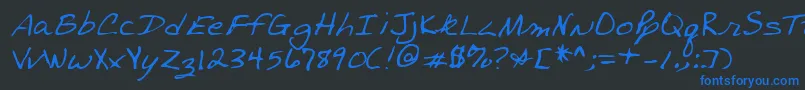 Lehn198 Font – Blue Fonts on Black Background