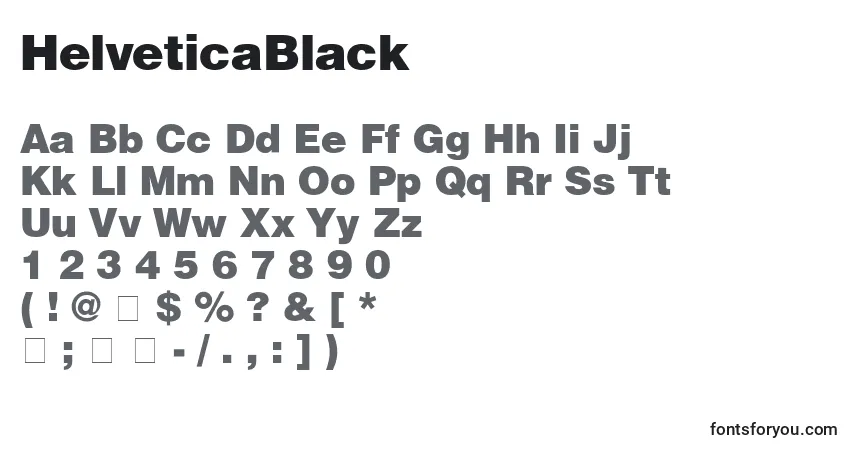 Fuente HelveticaBlack - alfabeto, números, caracteres especiales