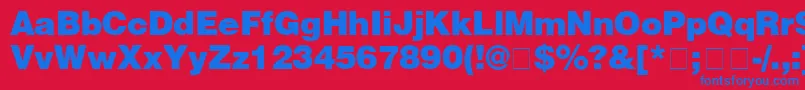 HelveticaBlack Font – Blue Fonts on Red Background