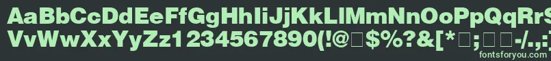 HelveticaBlack-fontti – vihreät fontit mustalla taustalla