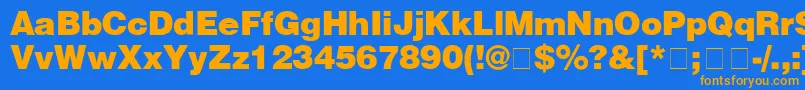 HelveticaBlack Font – Orange Fonts on Blue Background