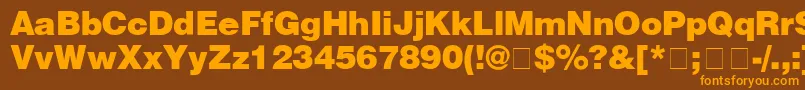 HelveticaBlack Font – Orange Fonts on Brown Background