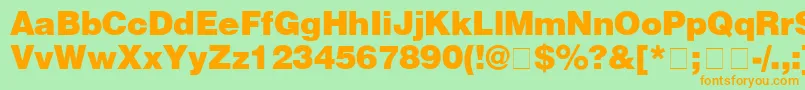 HelveticaBlack Font – Orange Fonts on Green Background