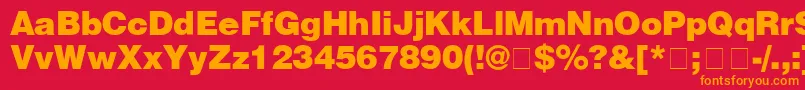 HelveticaBlack Font – Orange Fonts on Red Background