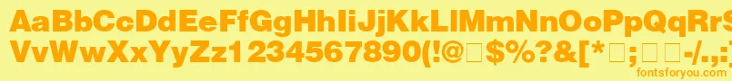 HelveticaBlack Font – Orange Fonts on Yellow Background