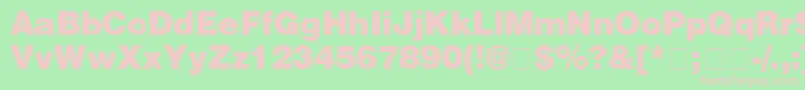 HelveticaBlack Font – Pink Fonts on Green Background