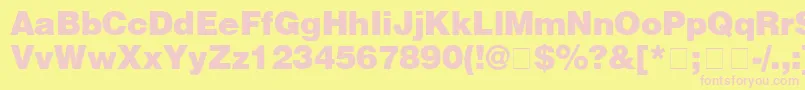 HelveticaBlack Font – Pink Fonts on Yellow Background