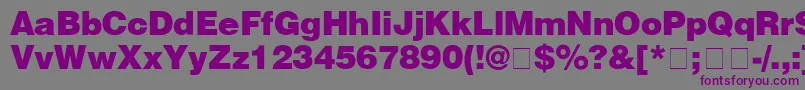 HelveticaBlack Font – Purple Fonts on Gray Background