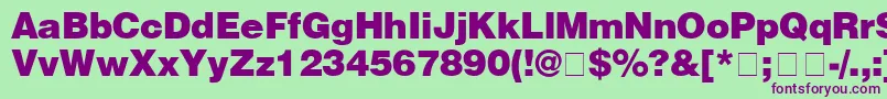 HelveticaBlack Font – Purple Fonts on Green Background