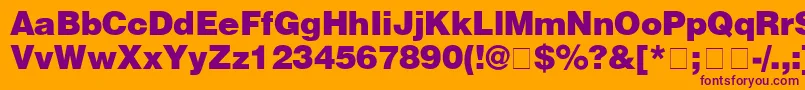 HelveticaBlack Font – Purple Fonts on Orange Background