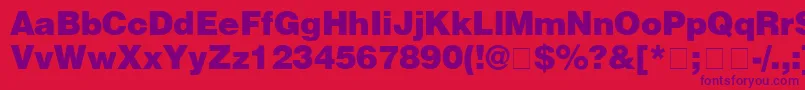 HelveticaBlack Font – Purple Fonts on Red Background
