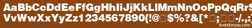 Czcionka HelveticaBlack – białe czcionki na brązowym tle