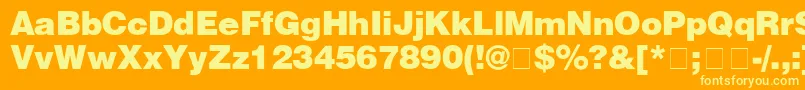 HelveticaBlack Font – Yellow Fonts on Orange Background