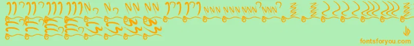 Abbai Font – Orange Fonts on Green Background