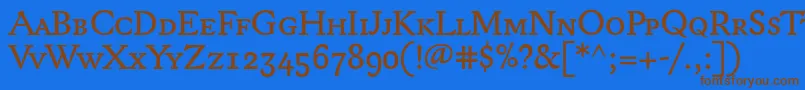 Lexonsc+Osf Font – Brown Fonts on Blue Background