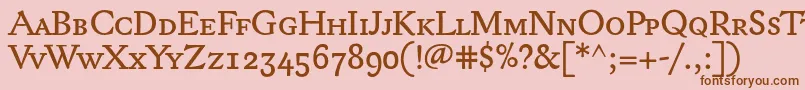 Lexonsc+Osf-Schriftart – Braune Schriften auf rosa Hintergrund