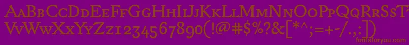 Lexonsc+Osf-Schriftart – Braune Schriften auf violettem Hintergrund