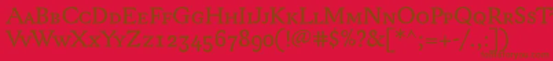 Lexonsc+Osf-fontti – ruskeat fontit punaisella taustalla