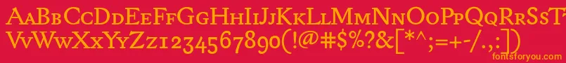 Lexonsc+Osf Font – Orange Fonts on Red Background