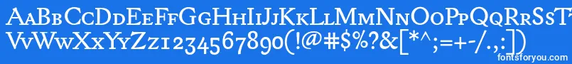 Lexonsc+Osf-Schriftart – Weiße Schriften auf blauem Hintergrund