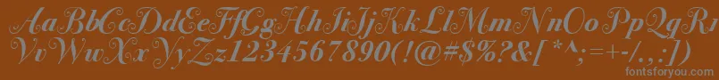 BodoniSvtytwoswaItcTtBoldit Font – Gray Fonts on Brown Background