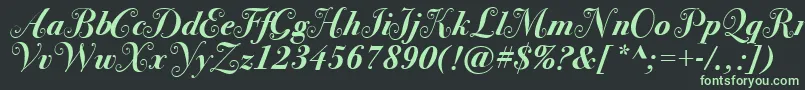 BodoniSvtytwoswaItcTtBoldit Font – Green Fonts on Black Background