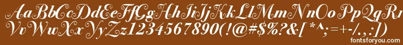 BodoniSvtytwoswaItcTtBoldit Font – White Fonts on Brown Background