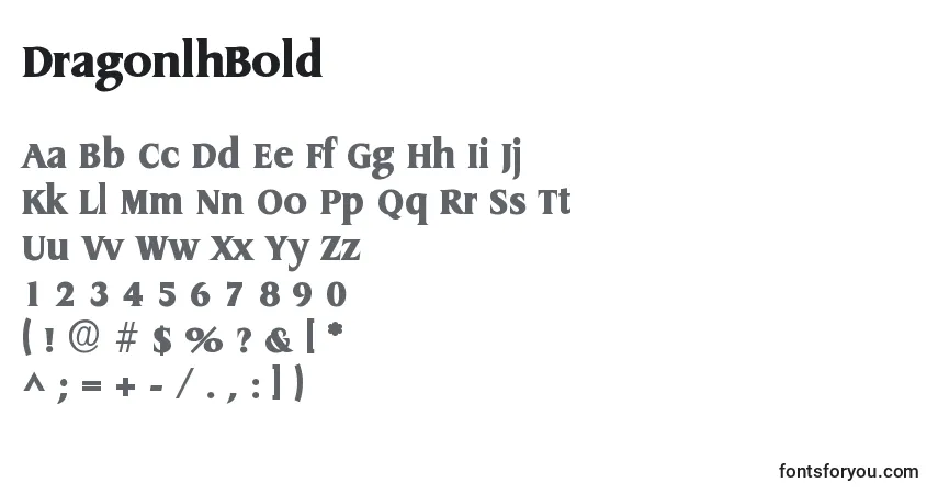 Fuente DragonlhBold - alfabeto, números, caracteres especiales