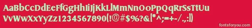 DragonlhBold Font – Green Fonts on Red Background