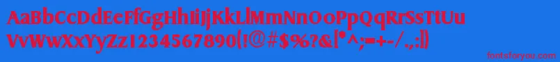 DragonlhBold Font – Red Fonts on Blue Background