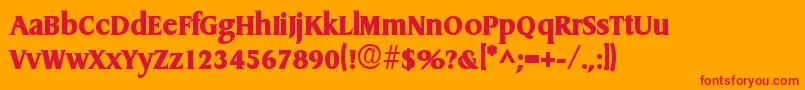 DragonlhBold-Schriftart – Rote Schriften auf orangefarbenem Hintergrund