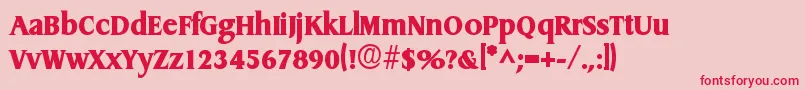 DragonlhBold Font – Red Fonts on Pink Background