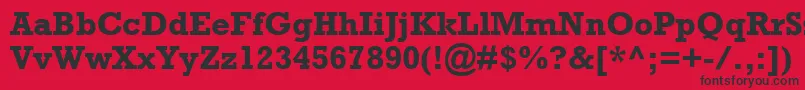 フォントAstuteSsiBold – 赤い背景に黒い文字