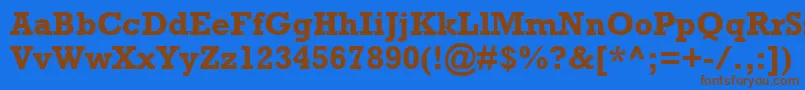 フォントAstuteSsiBold – 茶色の文字が青い背景にあります。