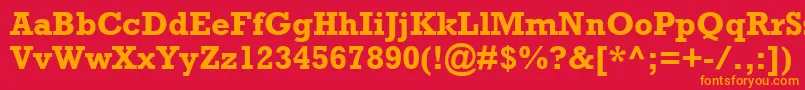 フォントAstuteSsiBold – 赤い背景にオレンジの文字