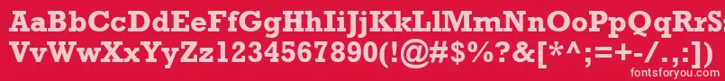Czcionka AstuteSsiBold – różowe czcionki na czerwonym tle